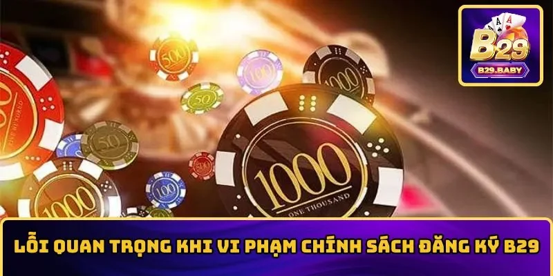 Lỗi quan trọng khi vi phạm chính sách đăng ký B29